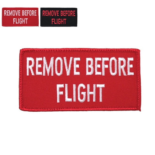 Military Patch（ミリタリーパッチ）REMOVE BEFORE FLIGHT ネームサイズ パッチ 5×10cm [2色][フック付き]【レターパックプラス対応】【レターパックライト対応】