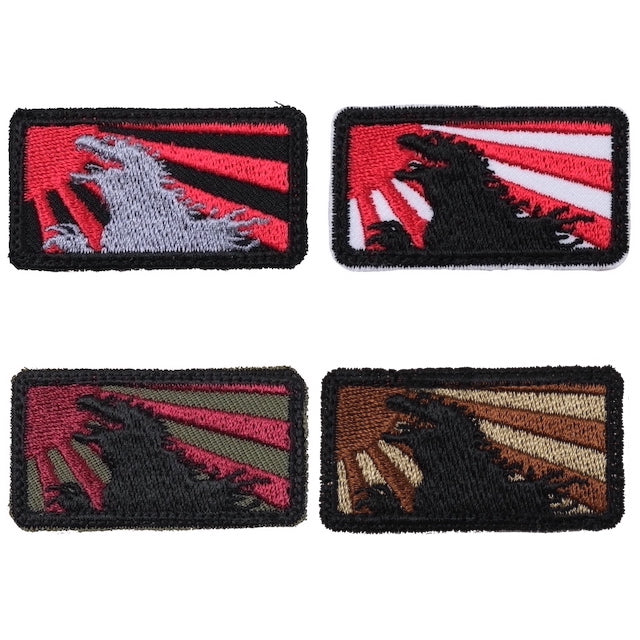 Military Patch GODZILLA &amp; Asahi Mini Patch [4 colors] [With hook] [Letter Pack Plus compatible] [Letter Pack Light compatible]